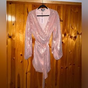 Sequin Wrap Dress